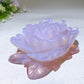 5.1" Pink Opalite Peony Flower Carving Crystal Healing Bulk Wholesale