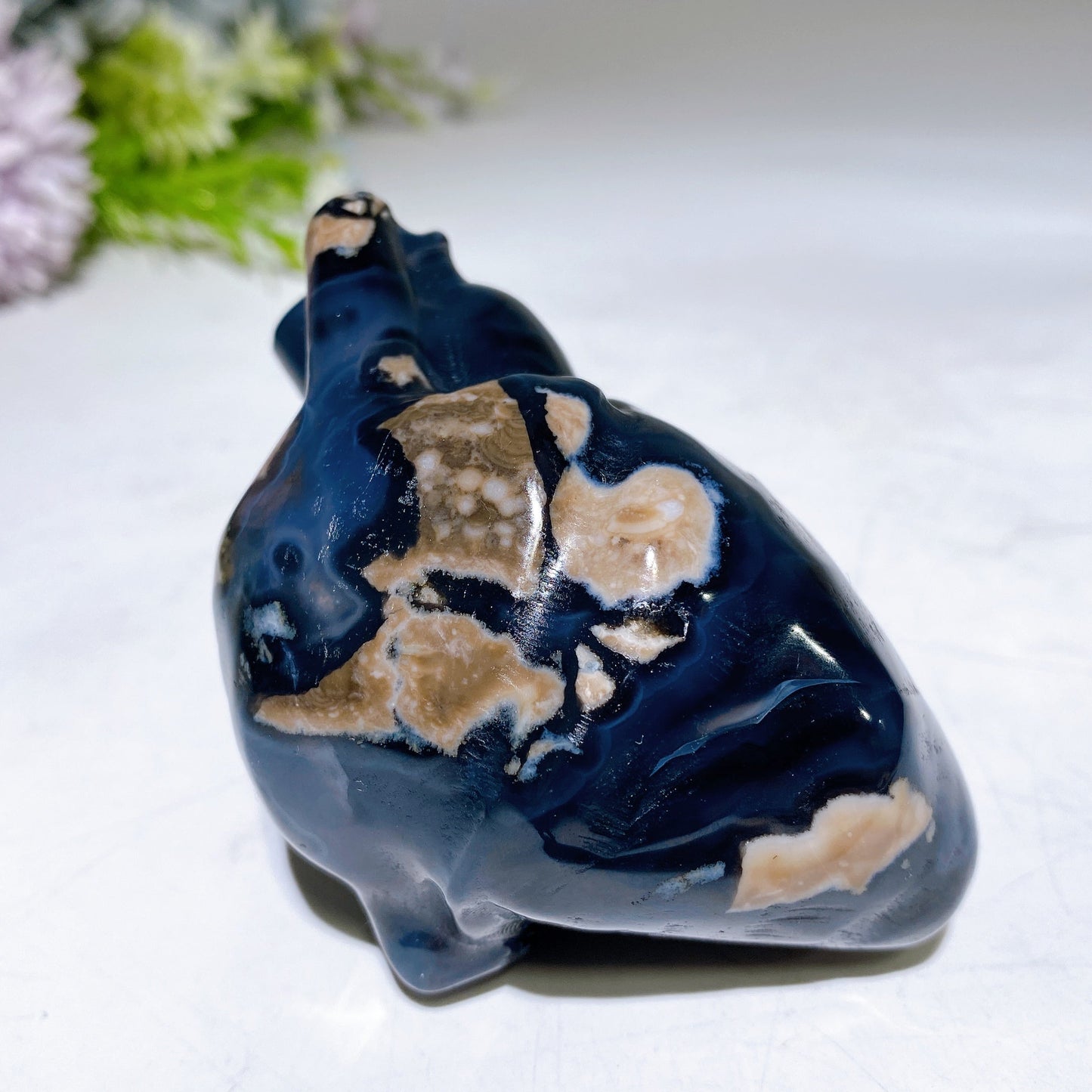 3.1" Volcanic Agate Heart Carving Crystal Healing Bulk Wholesale