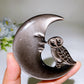 3.3" Silver Obsidian Moon Carving Crystal Healing Bulk Wholesale