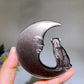 3.3" Silver Obsidian Moon Carving Crystal Healing Bulk Wholesale