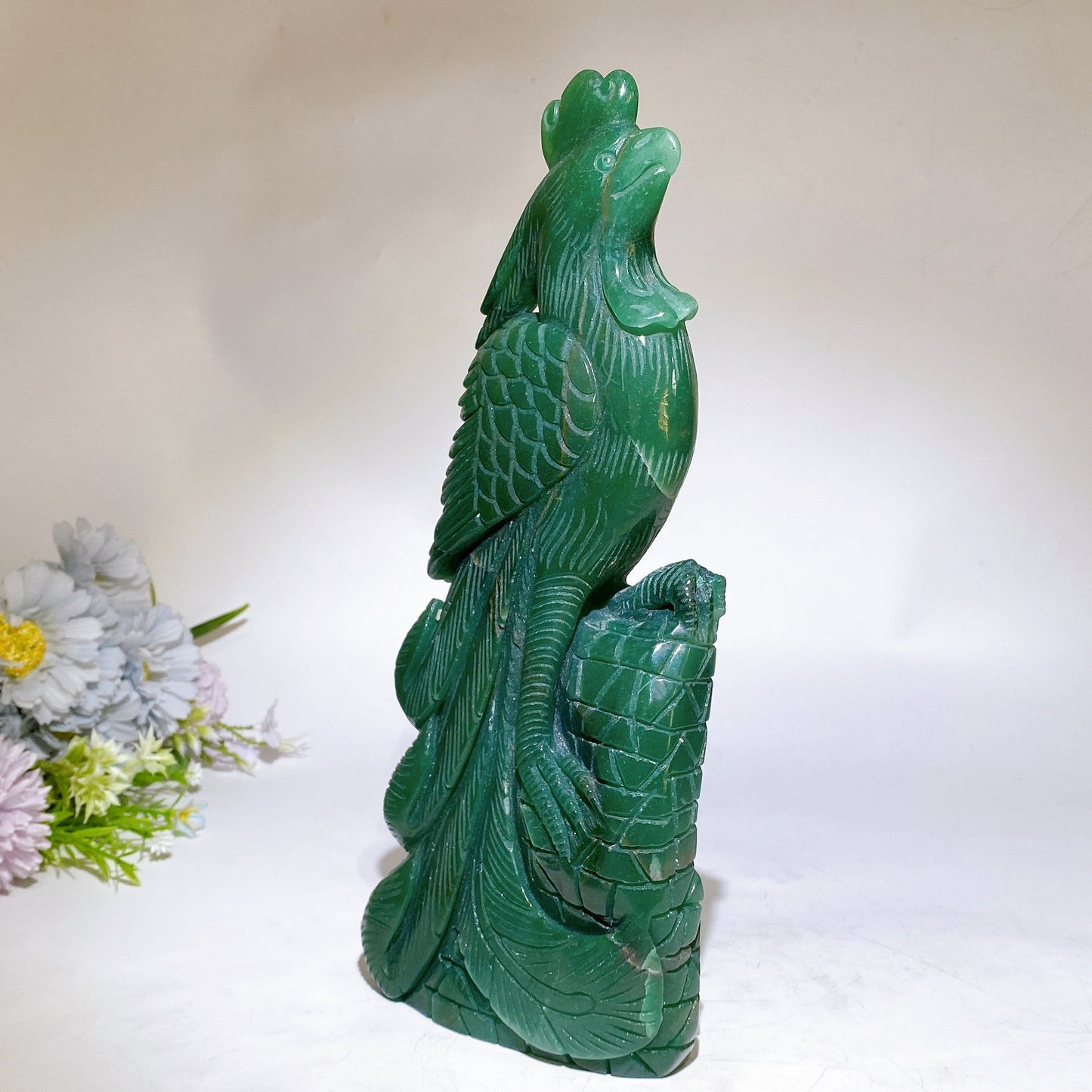 30cm Large Unique Green Aventurine Parrot Carving Crystal Healing Bulk Wholesale
