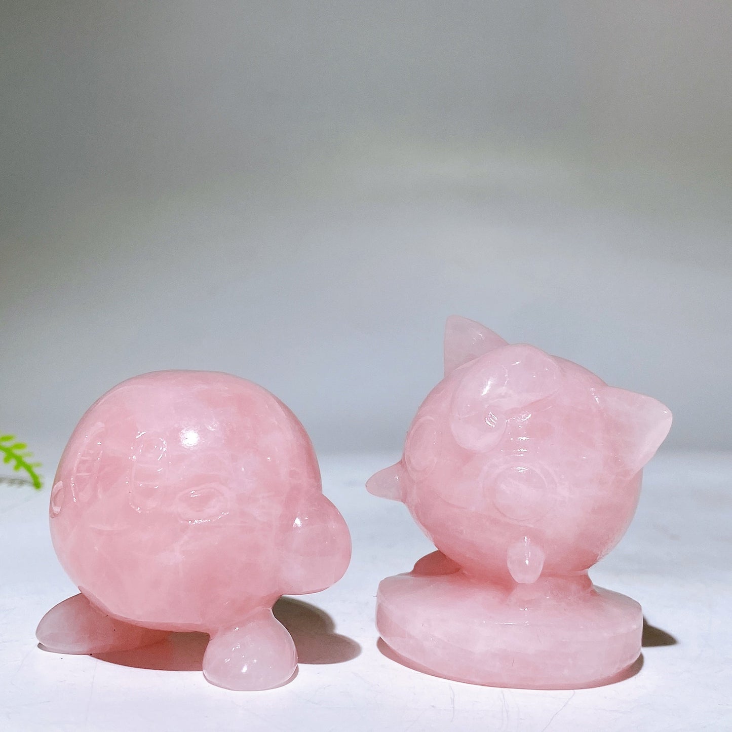 1.7"-1.9" Rose Quartz Kirby Jigglypuff Carving Wholesale