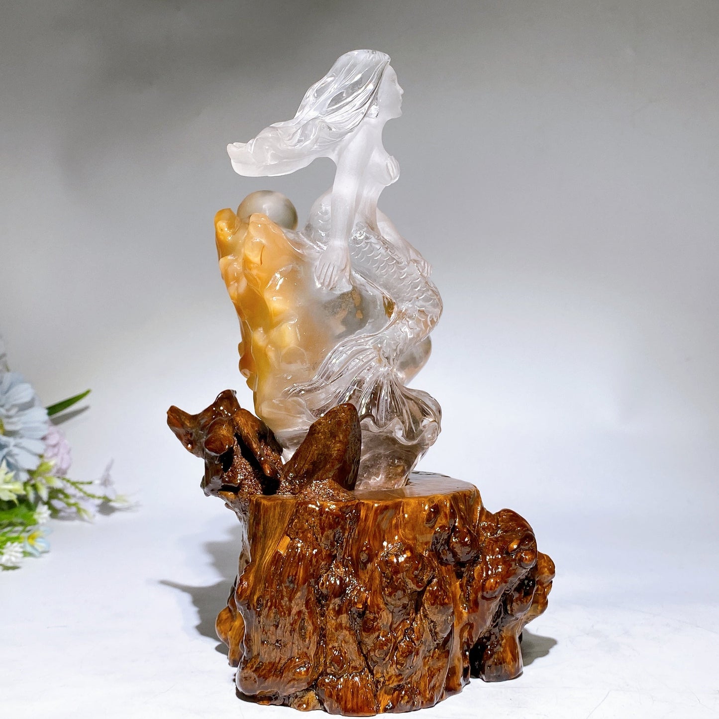 Unique Clear Quartz Mermaid Carving Crystal Healing Bulk Wholesale