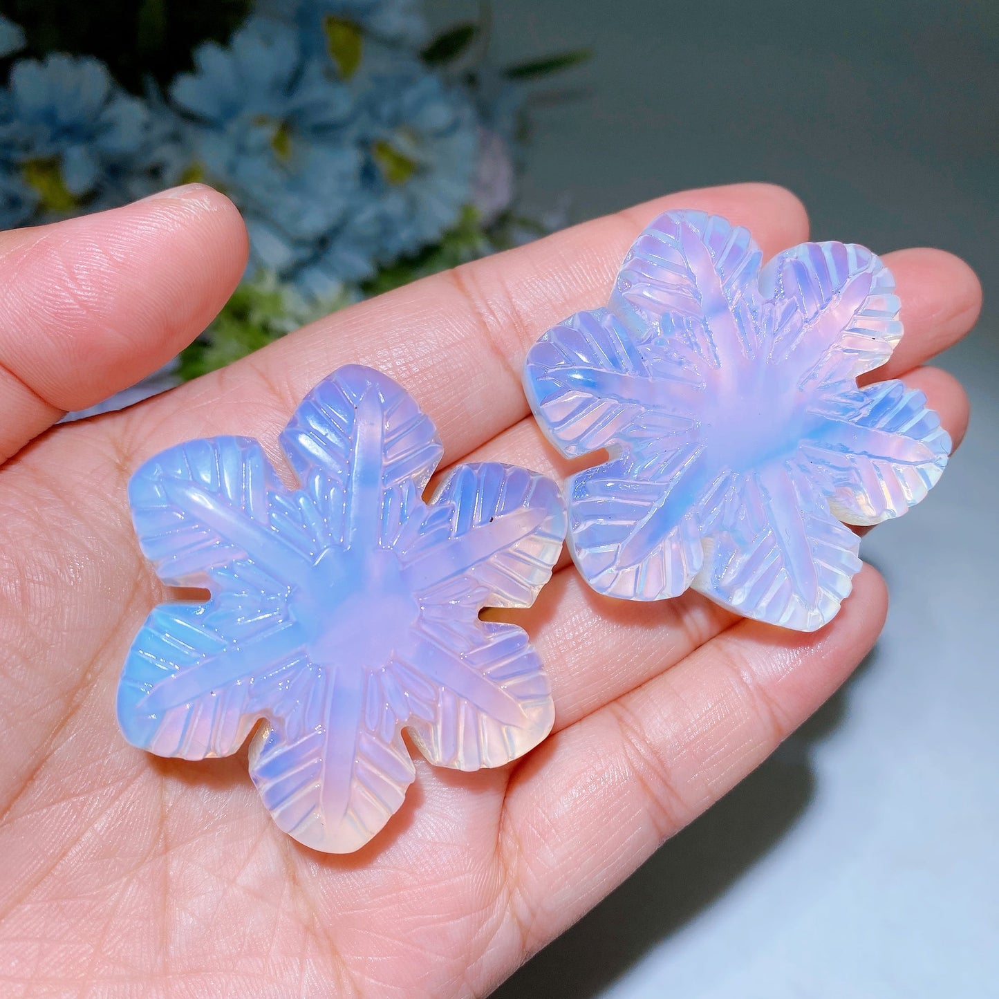 1.9" Opalite Snowflake Carving Crystal Healing Bulk Wholesale