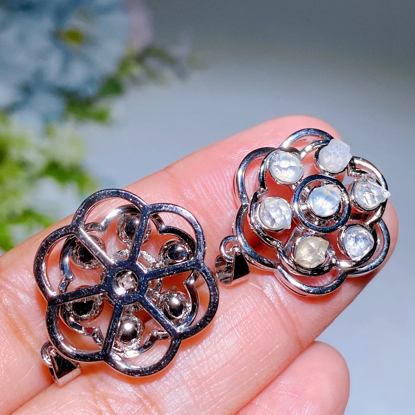 Cooper Silver Plated Herkimer Diamond Spinning Pendant Crystal Healing Bulk Wholesale