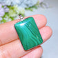 Cooper Silver Plated Malachite Rectangle Pendant Crystal Healing Bulk Wholesale