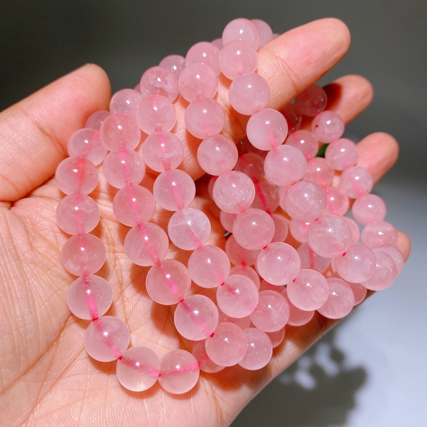 10mm Dark Rose Quartz Bracelet  Crystal Healing Bulk Whoelsale