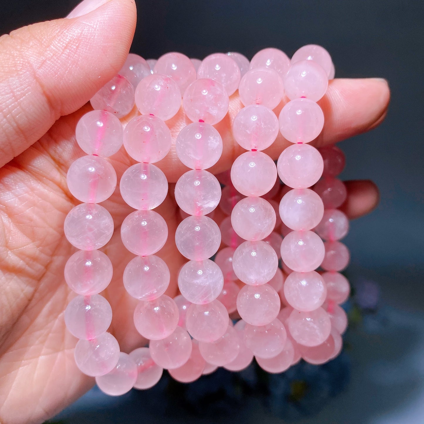 10mm Dark Rose Quartz Bracelet  Crystal Healing Bulk Whoelsale