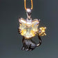 Amethyst Citrine S925 Cat Pendant Crystal Healing Bulk Wholesale