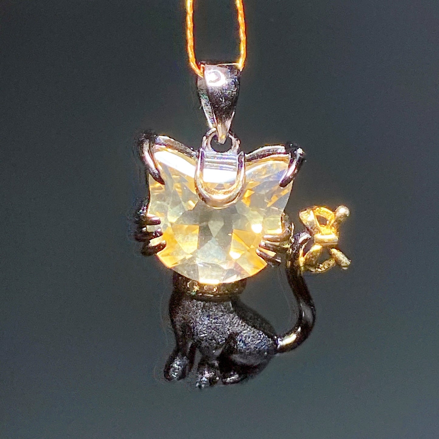 Amethyst Citrine S925 Cat Pendant Crystal Healing Bulk Wholesale