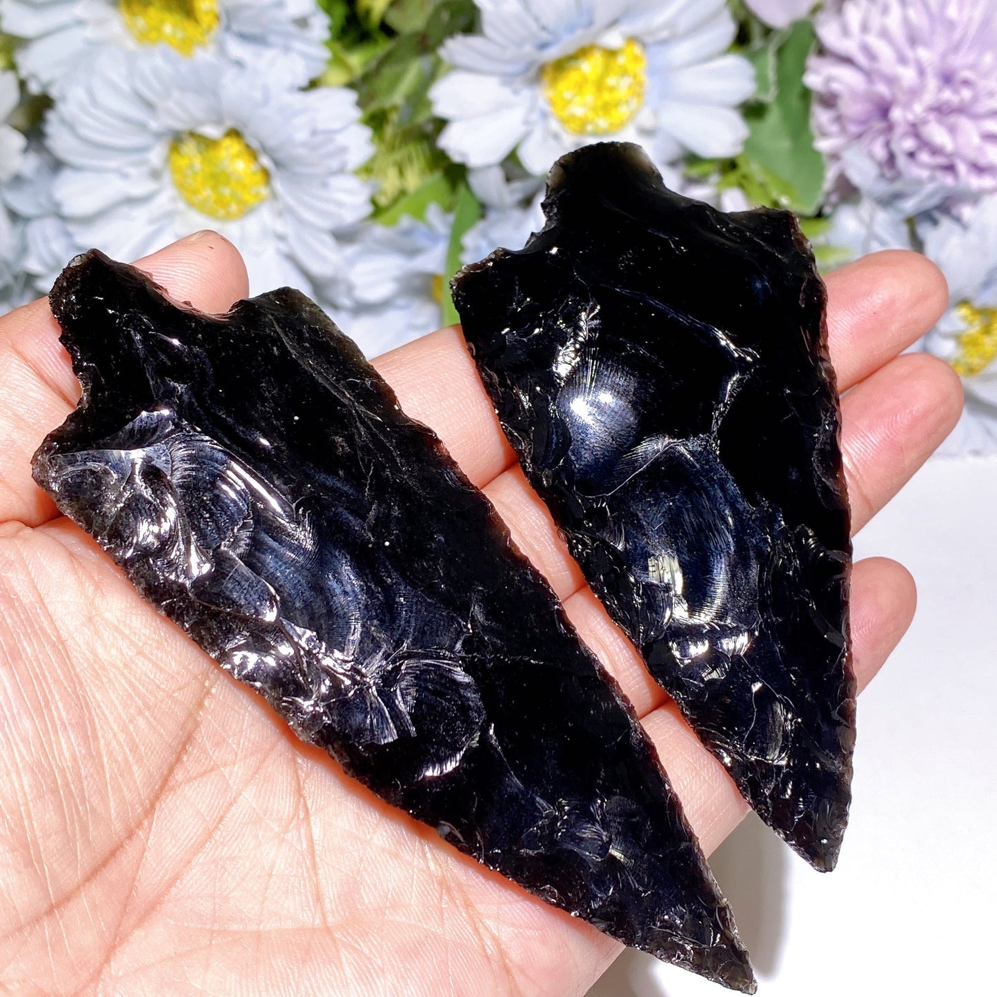 7-10cm Raw Black Obsidian Spear Head Carving Crystal Healing Bulk Wholesale