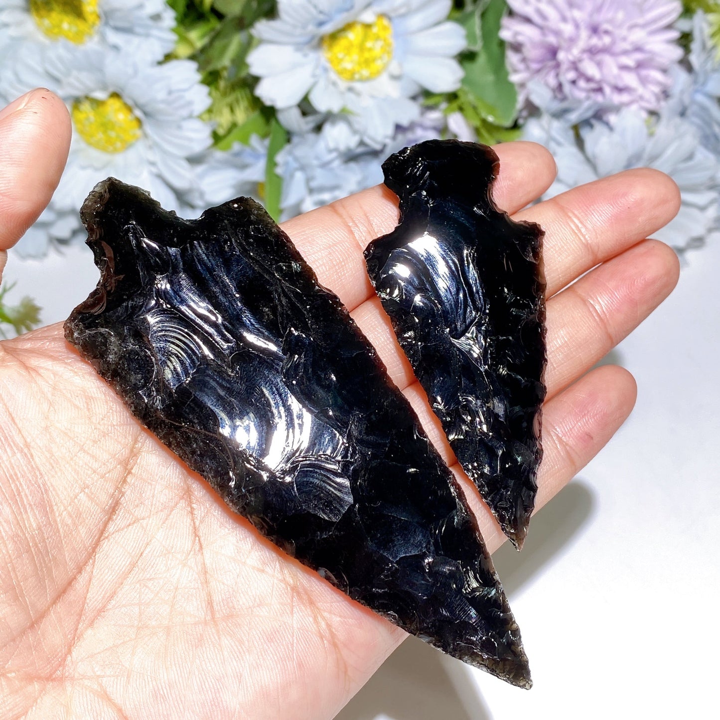 7-10cm Raw Black Obsidian Spear Head Carving Crystal Healing Bulk Wholesale