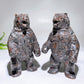 5.8" UV Reactive Natural Yooperlite Bear Carving Wholesale
