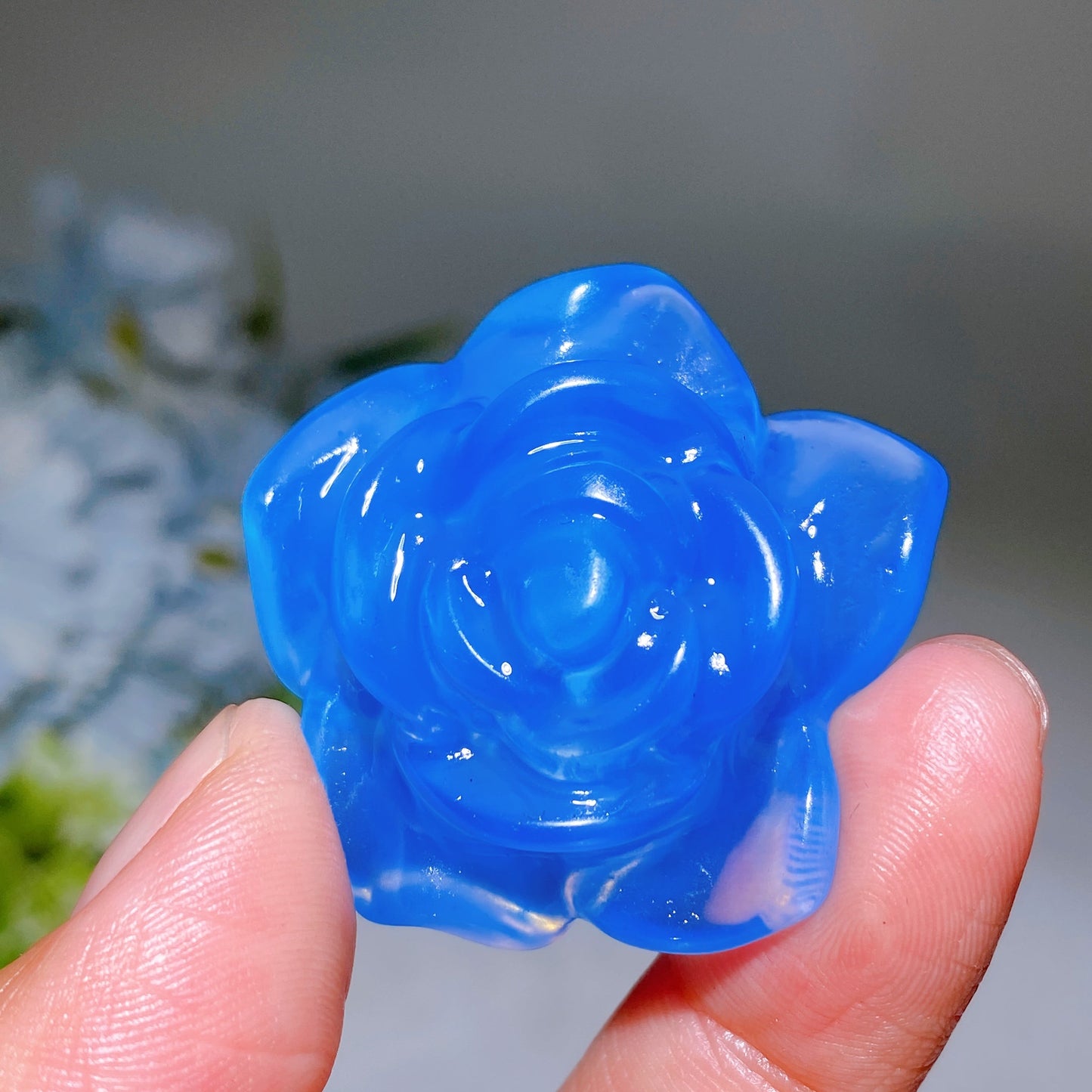 1.5" Opalite Flower Carving Crystal Healing Bulk Wholesale