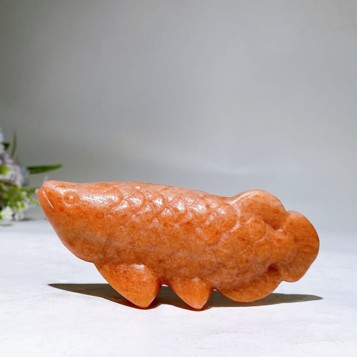 3.9" Crystal Asian Arowana Crystal Fish Carving Crystal Healing Bulk Wholesale