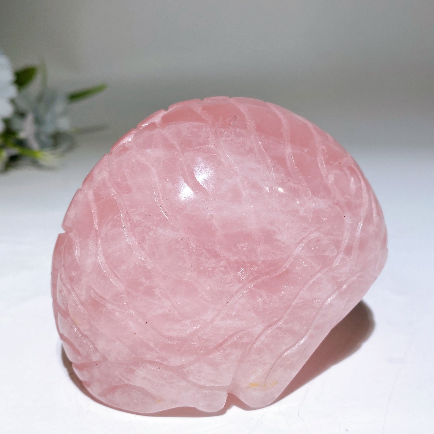 3.6" Dream Amethyst Rose Quartz Brain Carving Crystal Healing Bulk Wholesale