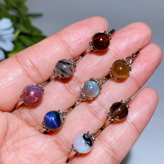 Cooper Silver Plated Crystal Ring Crystal Healing Bulk Wholesale