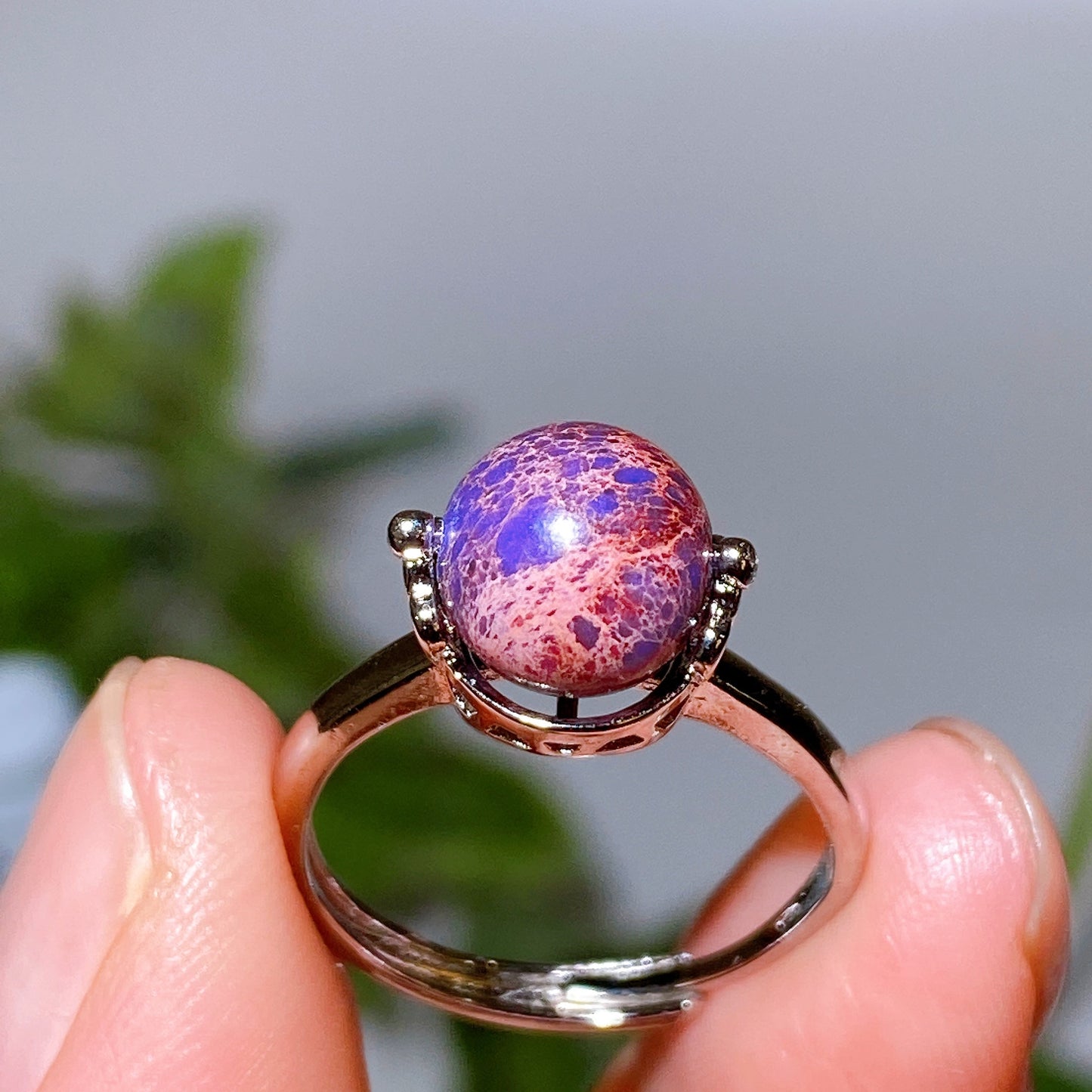 Cooper Silver Plated Crystal Ring Crystal Healing Bulk Wholesale