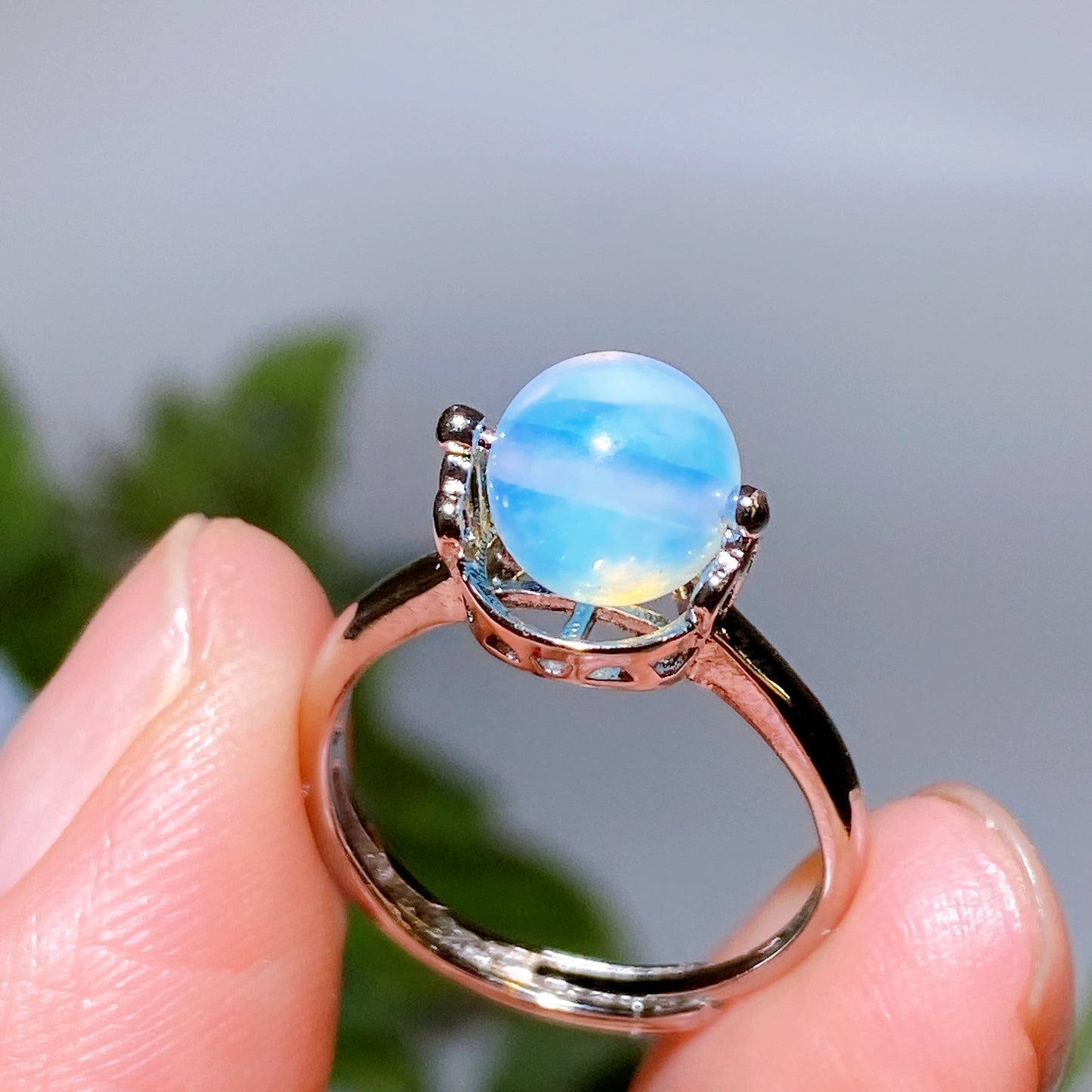 Cooper Silver Plated Crystal Ring Crystal Healing Bulk Wholesale