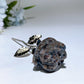 Crystal Rose Flower Carving with Silver Metal Steam Crystal Healing Bulk Wholesale