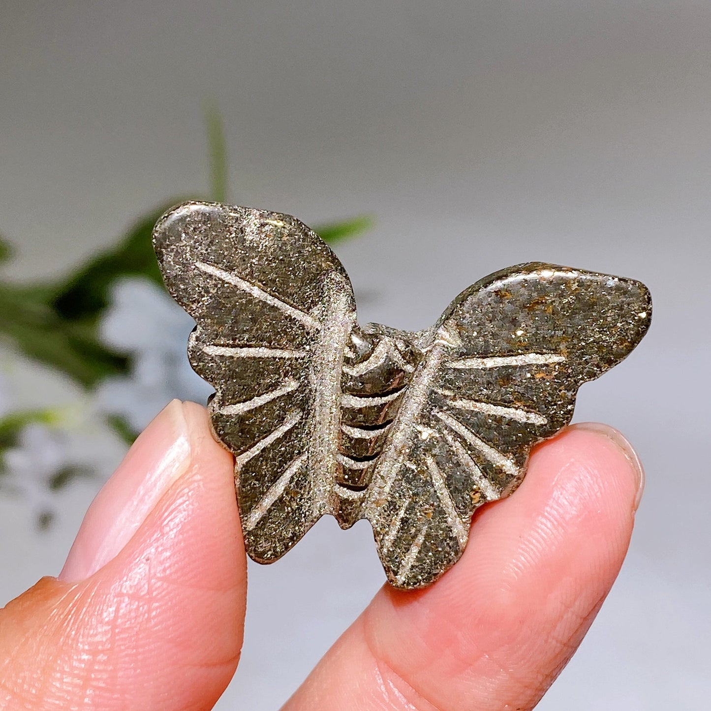 1.4"-1.7" Pyrite Butterfly Carving Crystal Healing Bulk Wholesale