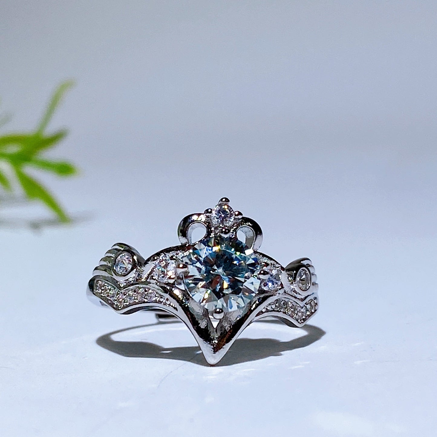 Cooper Silver Plated Moissanite Ring Crystal Healing Bulk Wholesale