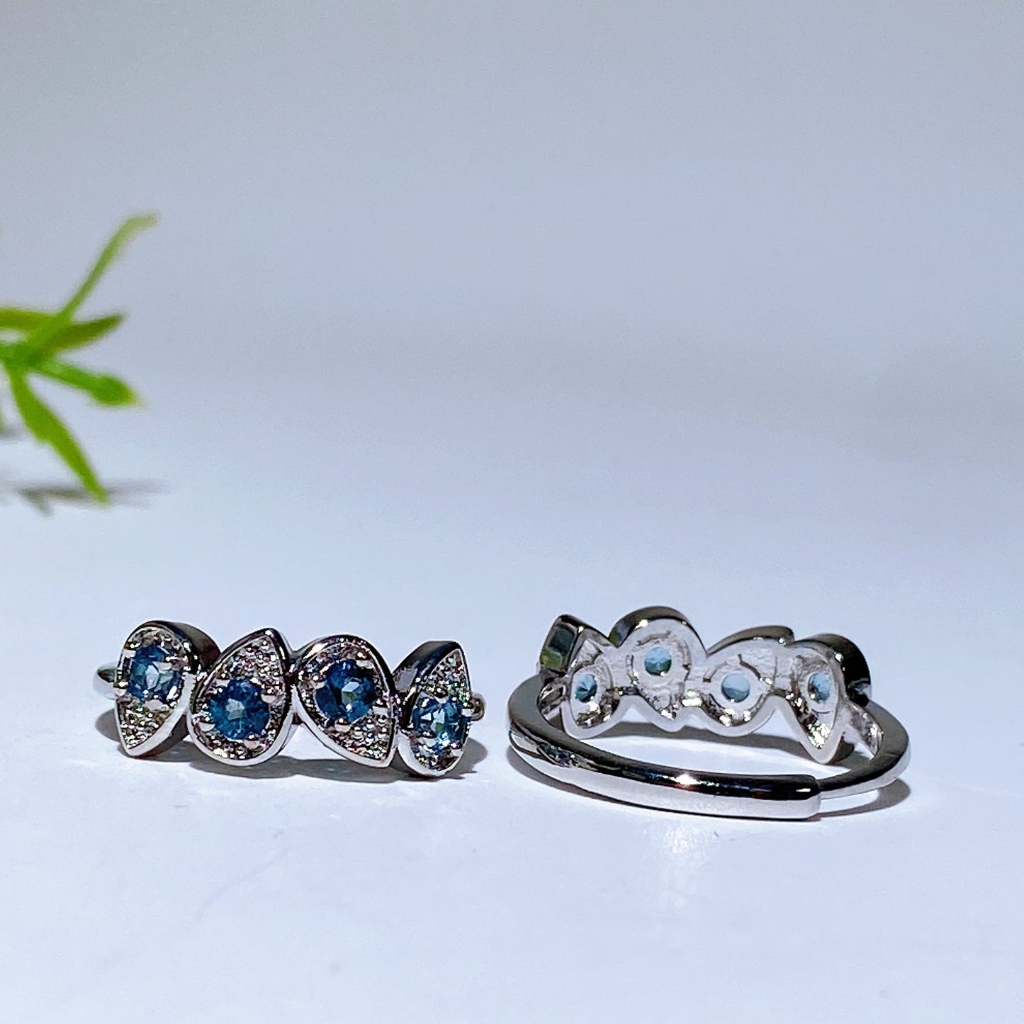 Cooper Silver Plated Blue Topaz Ring Crystal Healing Bulk Wholesale