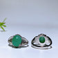 Cooper Silver Plated African Green Jade Ring Crystal Healing Bulk Wholesale