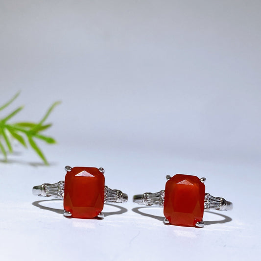 Cooper Silver Plated Carnelian Ring Crystal Healing Bulk Wholesale