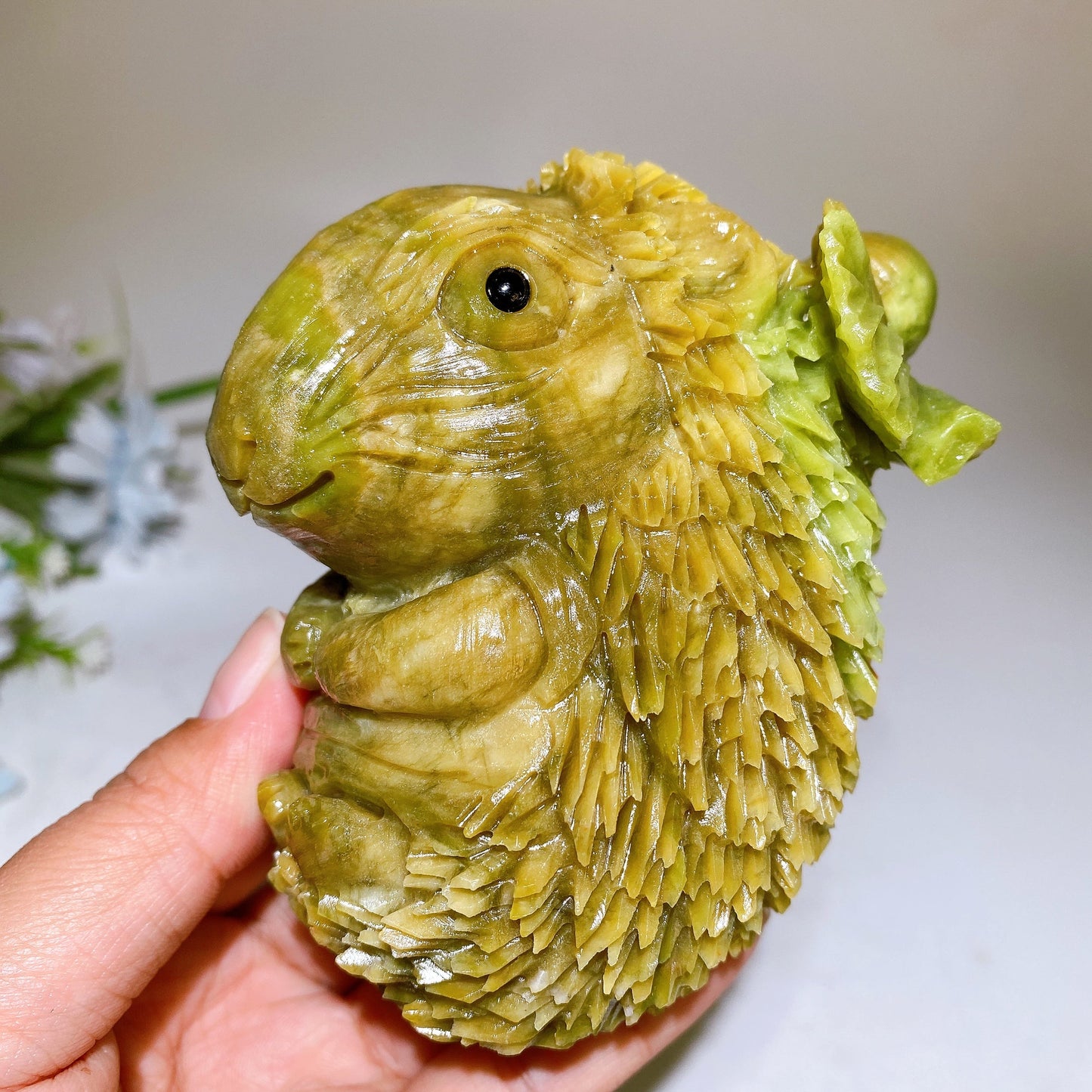 3.8" Lemon Jade Hedgehog Carving Crystal Healing Bulk Wholesale