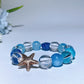 925 Silver Starfish 12mm Kyanite Aquamarine Clear Quartz Bracelet Crystal Healing Bulk Wholesale