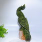 28cm Large Unique Serpentine Parrot Carving with Calcite Cluster Base Crystal Healing Bulk Wholesale