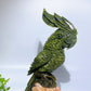 28cm Large Unique Serpentine Parrot Carving with Calcite Cluster Base Crystal Healing Bulk Wholesale
