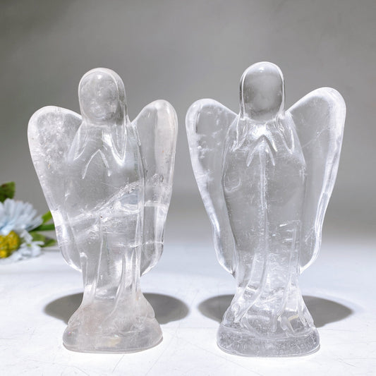 4.3“ Clear Quartz Angel Carving Crystal Healing Bulk Wholesale