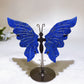 Lapis Ocean Jasper Butterfly Wings with Stand