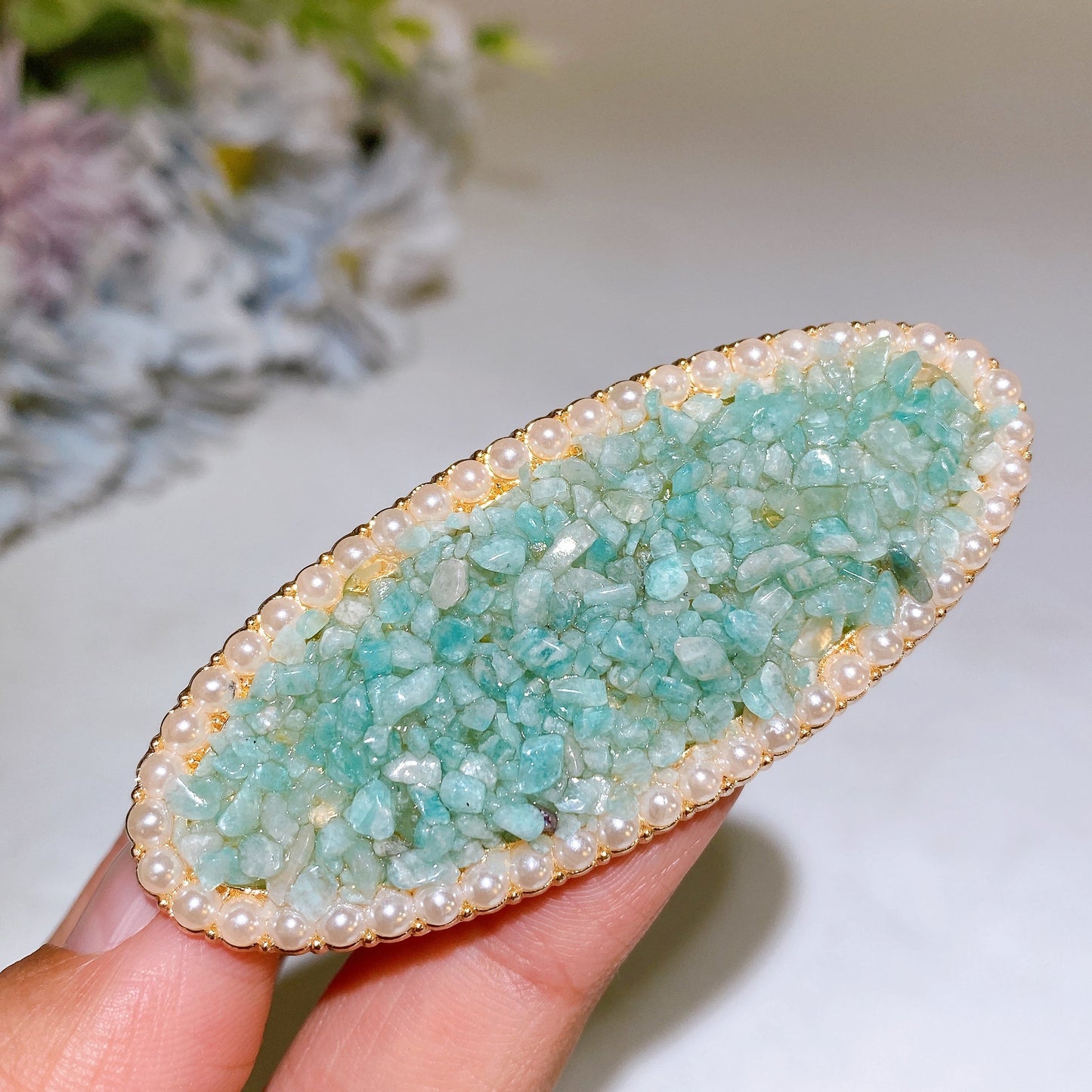 Crystal Chips Oval Heart Shape Hairpin Crystal Healing Bulk Wholesale