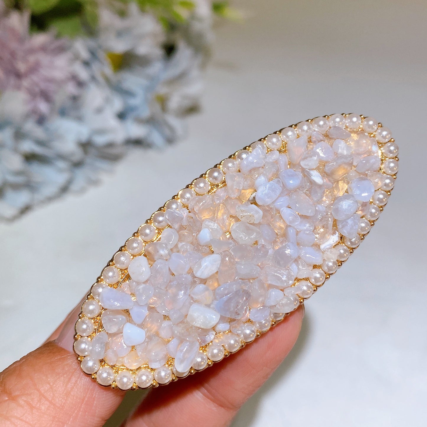 Crystal Chips Oval Heart Shape Hairpin Crystal Healing Bulk Wholesale