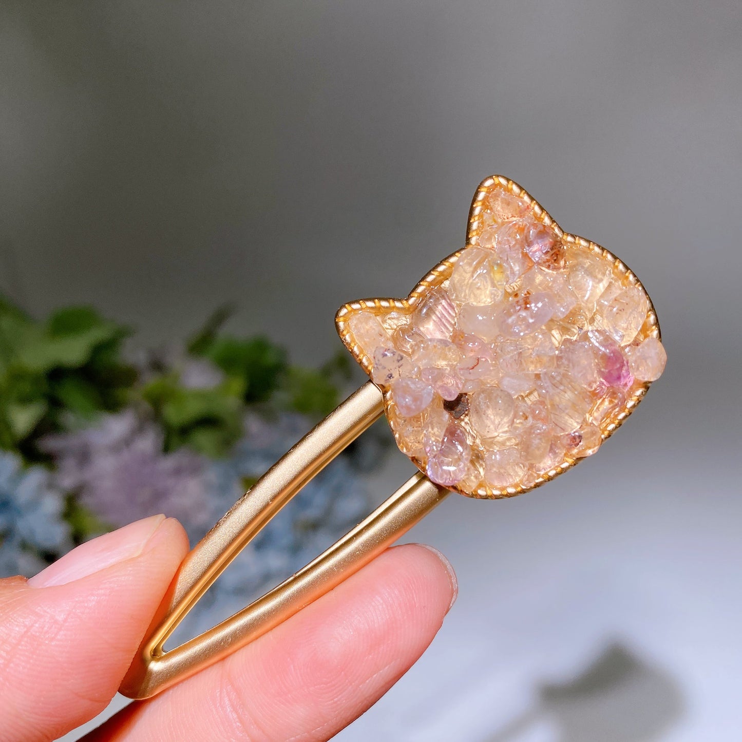 Crystal Chips Round Moon Star Heart Shape Hairpin Crystal Healing Bulk Wholesale