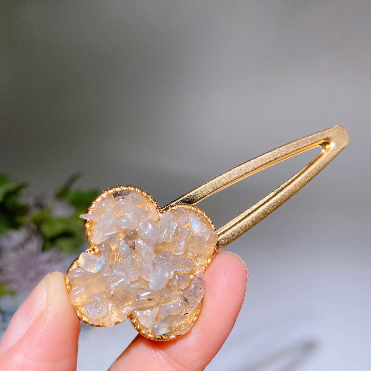 Crystal Chips Round Moon Star Heart Shape Hairpin Crystal Healing Bulk Wholesale