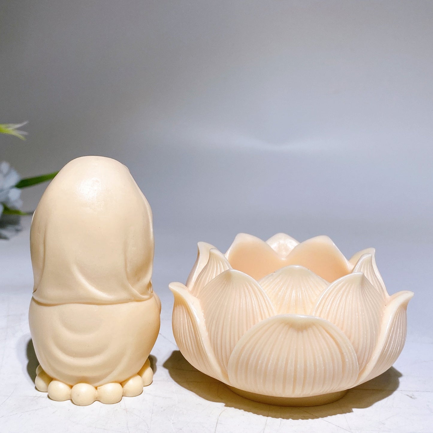 Ivory Nut Guanyin Lotus Flower Stand Carving Crystal Healing Bulk Wholesale