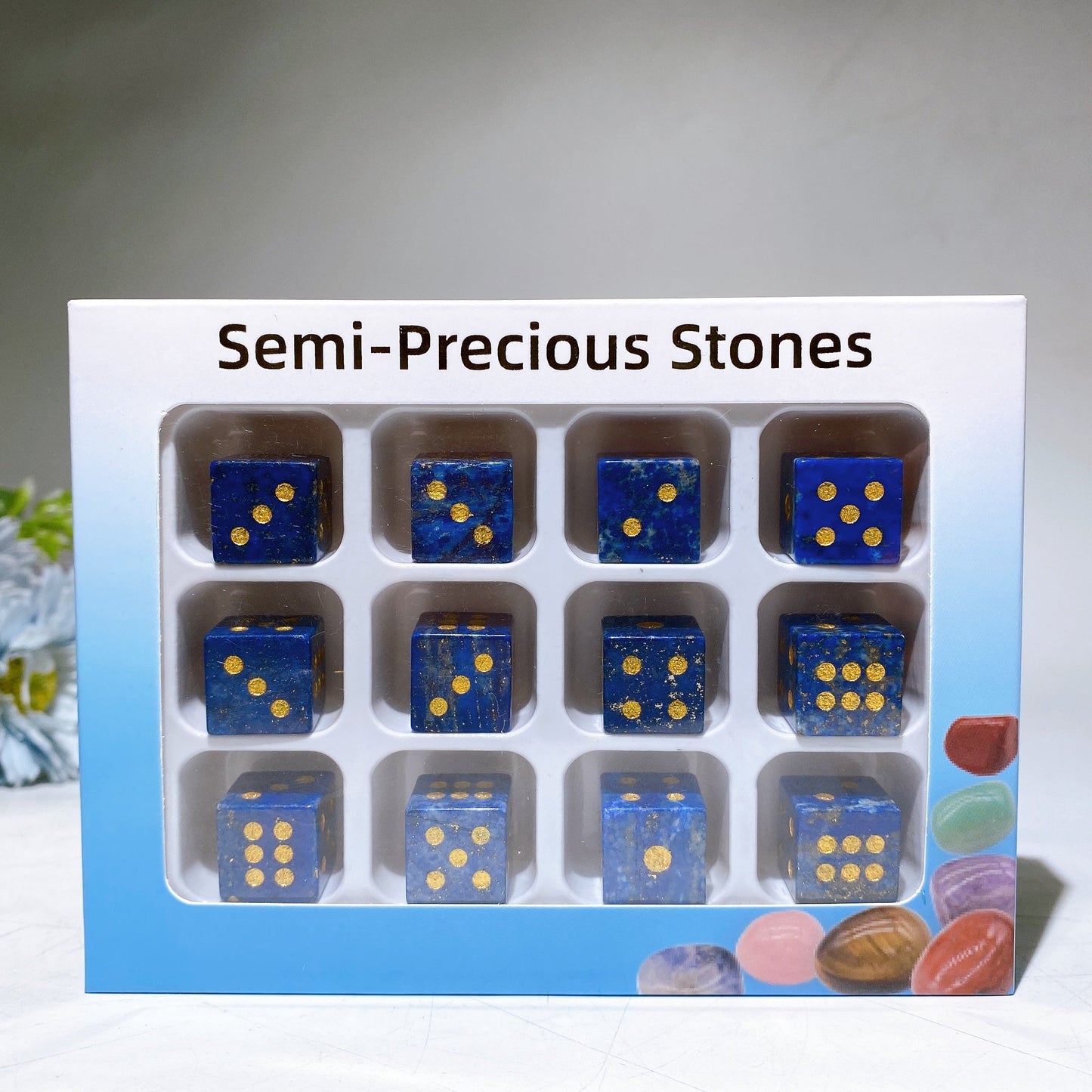 15mm Lapis Dice Carving Box Collection Crystal Healing Bulk Wholesale