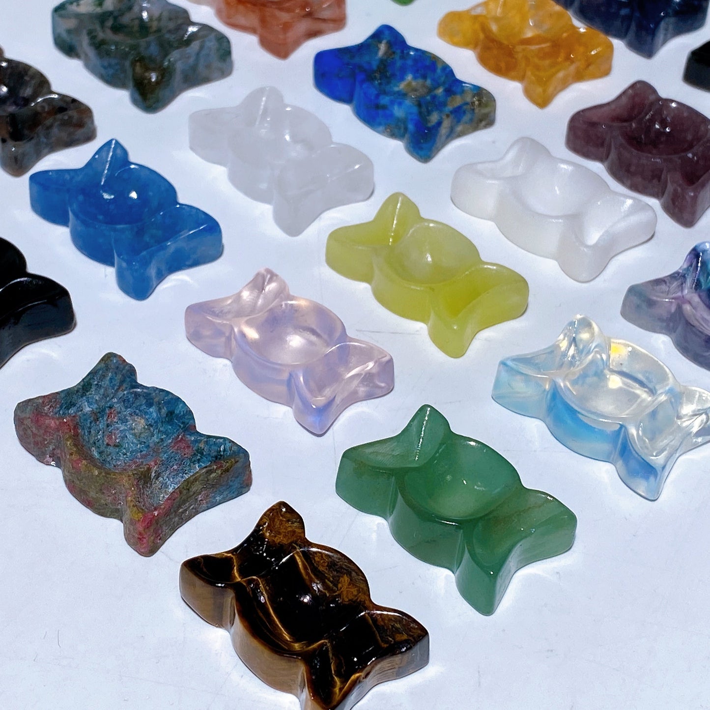 1.0" Crystal Triple Bowl Carving Crystal Healing Bulk Wholesale