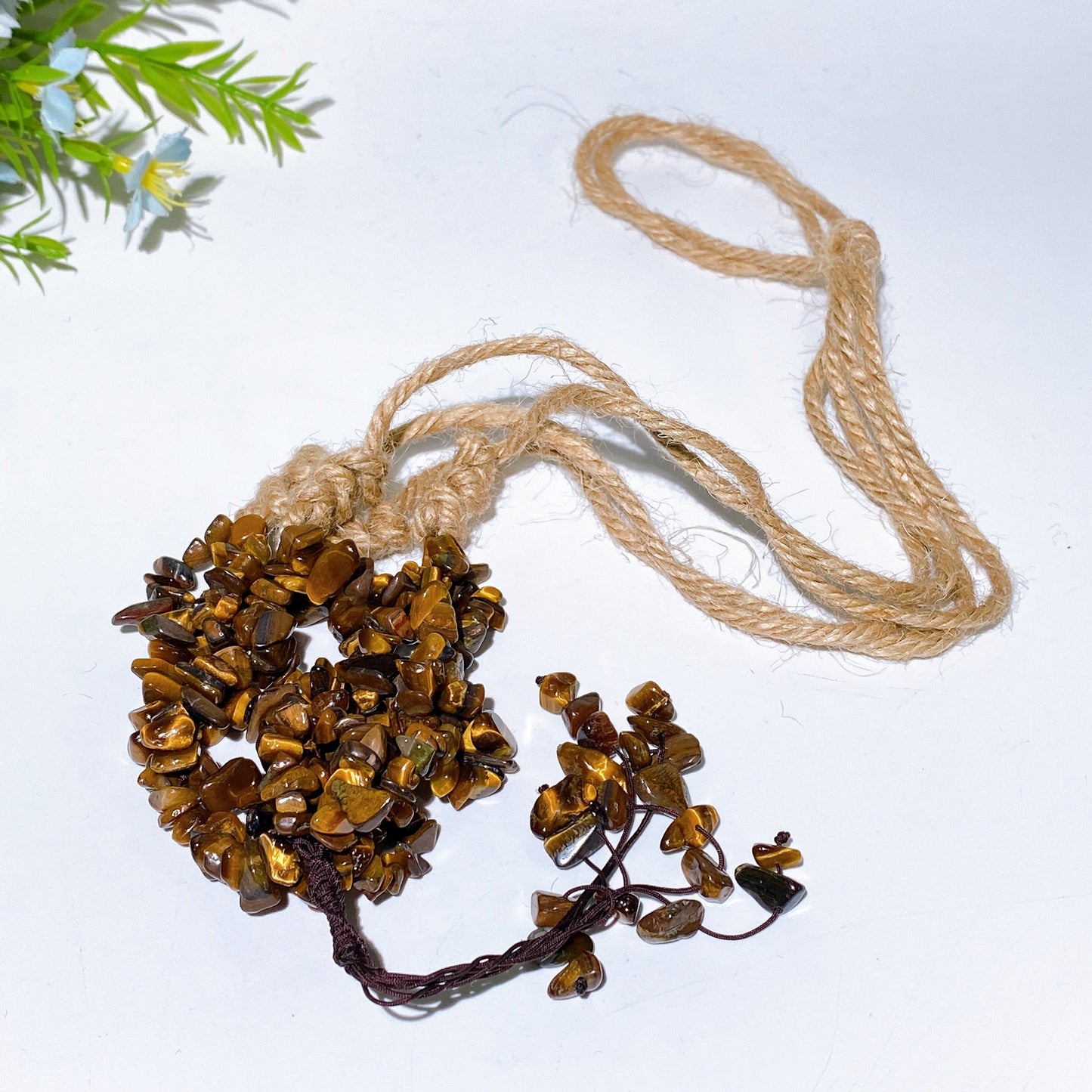 45cm Crystal Chips Web with Rope Hanging Ornament Crystal Healing Bulk Wholesale
