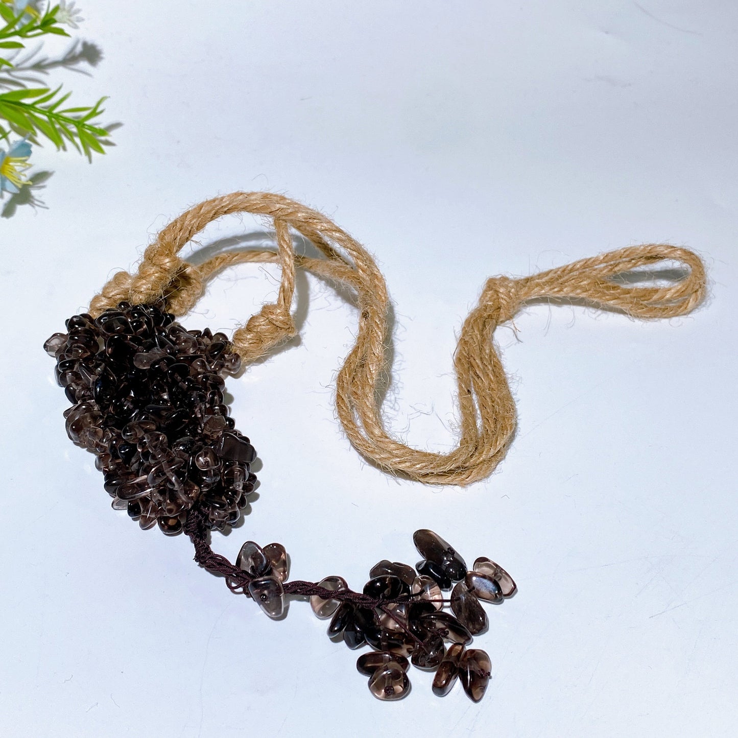 45cm Crystal Chips Web with Rope Hanging Ornament Crystal Healing Bulk Wholesale