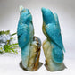 14cm Unique Sky Blue Parrot  Bird Carving Crystal Healing Bulk Wholesale