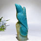 14cm Unique Sky Blue Parrot  Bird Carving Crystal Healing Bulk Wholesale