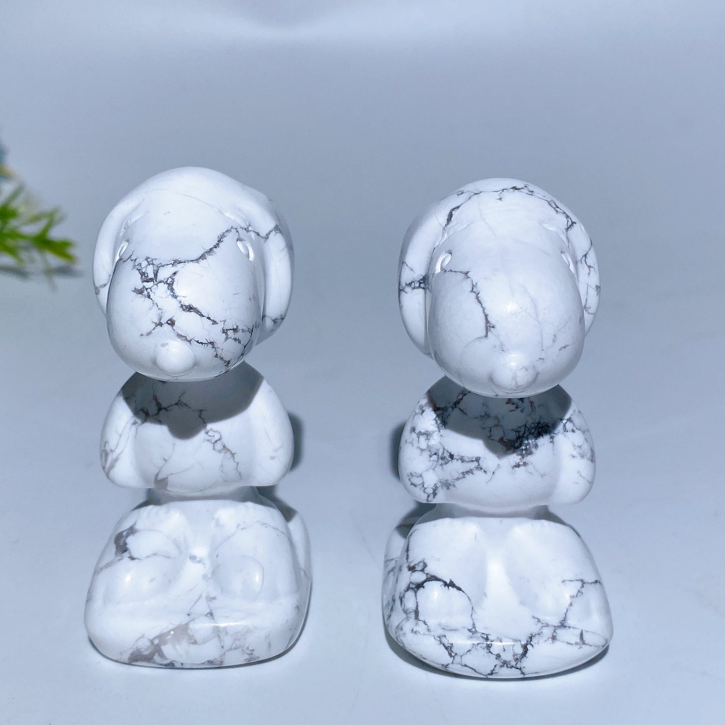 2.5" Howlite Snoopy Carving Crystal Healing Bulk Wholesale