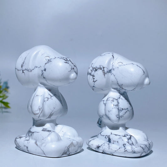 2.5" Howlite Snoopy Carving Crystal Healing Bulk Wholesale
