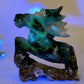18cm Unique UV Reactive Volcanic Agate Horse Carving Crystal Healing Bulk Wholesale