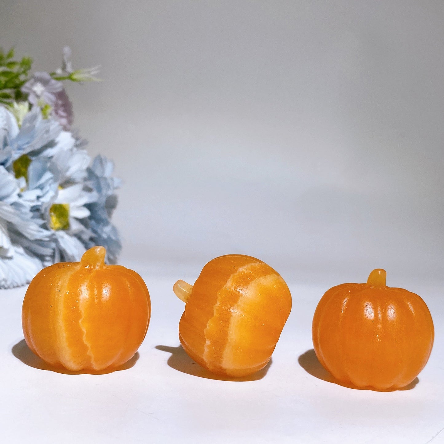 1.4" Orange Calcite Pumpkin Carving Crystal Healing Bulk Wholesale